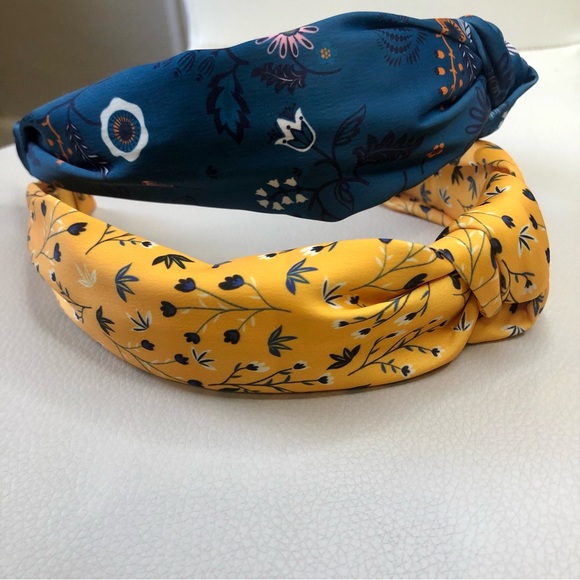 Headbands of Hope Set of 2 Gold and Navy Floral - Picture 3 of 16